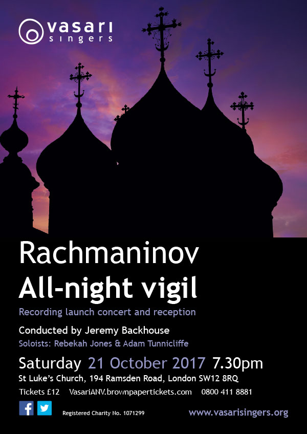 Rachmaninov: All-night Vigil (Vespers) – CD launch concert